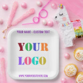 Stellen Sie Ihre Logo- oder Foto- und TextpapierTe Pappteller (Party)