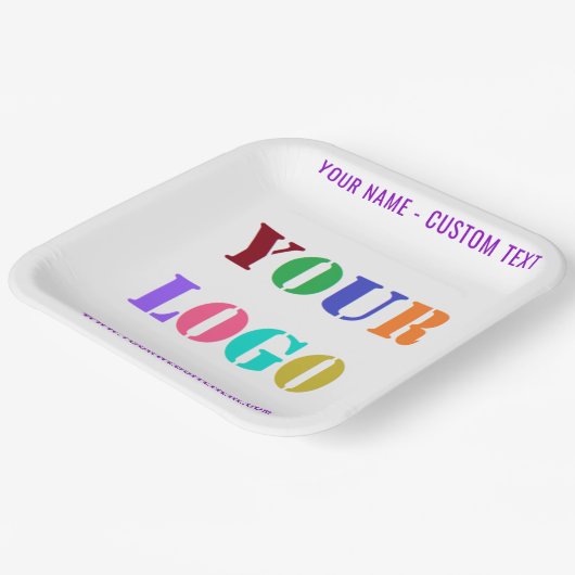 Stellen Sie Ihre Logo- oder Foto- und TextpapierTe Pappteller (Gewinkelt)