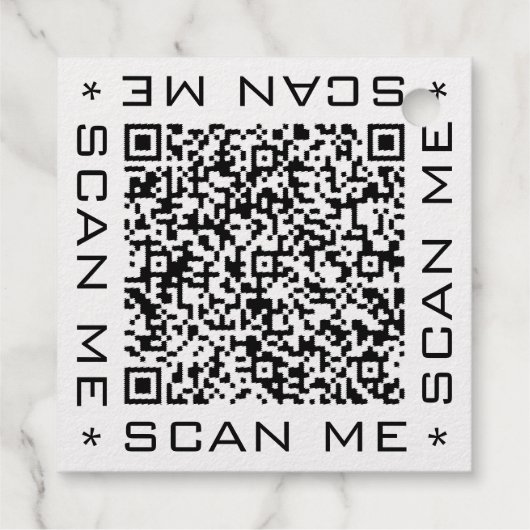 Stellen Sie Ihre QR Code Scan-Info-Vorzüge oder Ge Geschenkanhänger (Rückseite)
