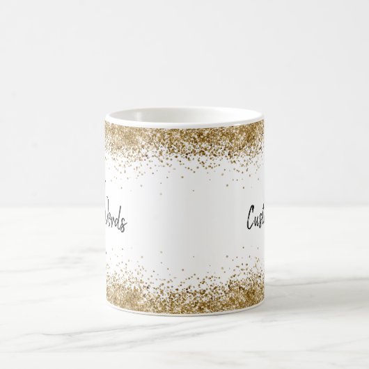 Stellen Sie Ihre Worte hier Personalisiert Weiß un Kaffeetasse (Mittel)