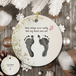 Stellen Sie Ihren Babyfuß auf Wild Blume Memory ei Keramik Ornament