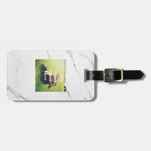 Stellen Sie Ihren eigenen Fotoweißen Gepäckanhänger (Vorderseite horizontal)