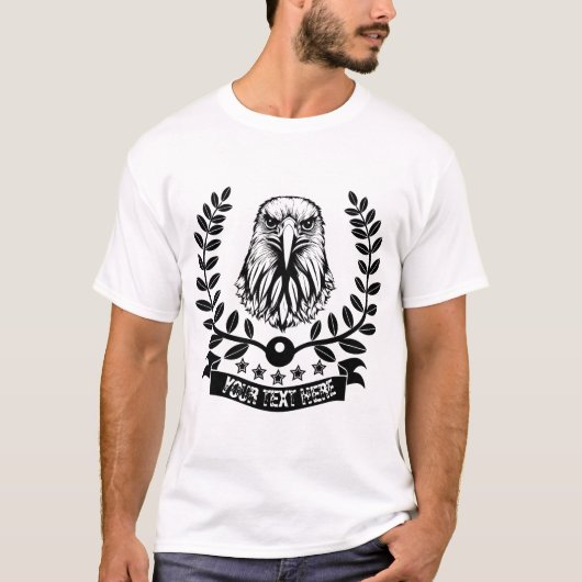 Stellen Sie Ihren eigenen Text mit Adler in Kränen T-Shirt (Vorderseite)
