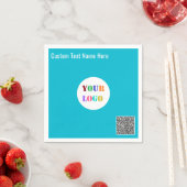 Stellen Sie Ihren Logo-Text und den QR-Code auf Bu Serviette (Beispiel)