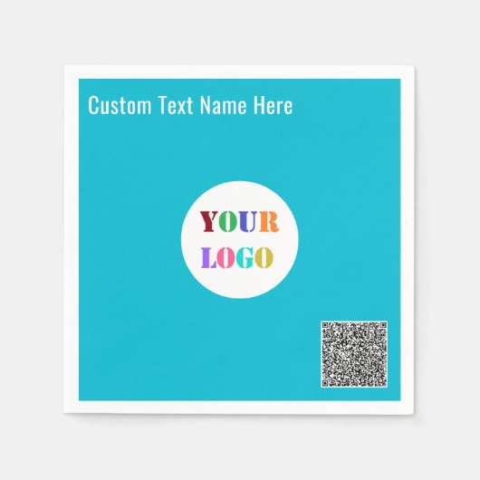 Stellen Sie Ihren Logo-Text und den QR-Code auf Bu Serviette (Vorderseite)