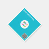 Stellen Sie Ihren Logo-Text und den QR-Code auf Bu Serviette (Ecke)