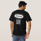 Stellen Sie Ihren Logo-Text und QR-Code-Business-T T-Shirt (Schwarz voll)