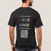 Stellen Sie Ihren Logo-Text und QR-Code-Business-T T-Shirt (Rückseite)