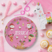 Stellen Sie Ihren Namen ein, frohe Weihnachtszeitu Pappteller (Party)