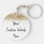 Stellen Sie Ihren Text hier Gold Personalisiert Ih Schlüsselanhänger (Rückseite)