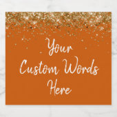 Stellen Sie Ihren Text hier Personalisiert in Oran Schaumweinetikett (Einzelnes Label)