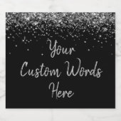 Stellen Sie Ihren Text hier Personalisiert Schwarz Schaumweinetikett (Einzelnes Label)