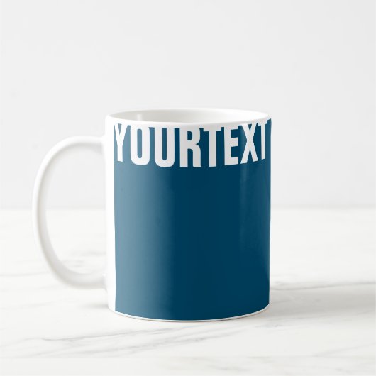Stellen Sie Ihren Text Ozean blau weiß modern ein Kaffeetasse (Links)