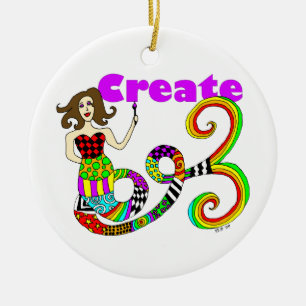 Stellen Sie Meerjungfrau her Keramik Ornament