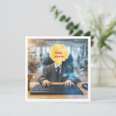 Stellen Sie mein Gesicht in das Bild, Computerfreu Karte (Stehend Vorderseite)