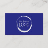 Stellen Sie mein weißes Logo auf blau Visitenkarte (Vorderseite)