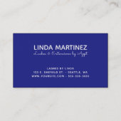 Stellen Sie mein weißes Logo auf blau Visitenkarte (Rückseite)