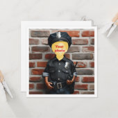 Stellen Sie mir das Gesicht auf das Bild, schwarze Karte (Vorderseite/Rückseite Beispiel)