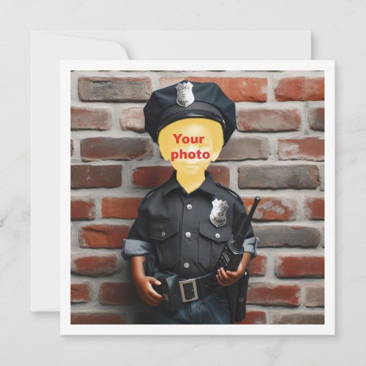 Stellen Sie mir das Gesicht auf das Bild, schwarze Karte (Vorderseite)