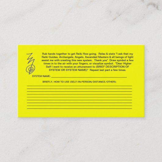 Stellen Sie neue Reiki Systemskarten her Visitenkarte (Vorderseite)