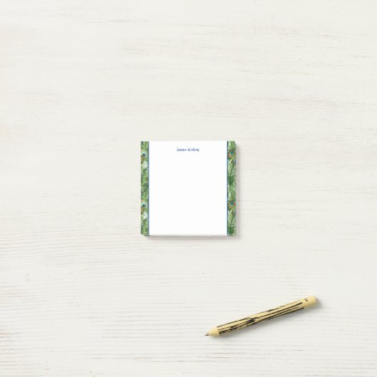 Stellen Sie Notizen für Pfauenfeathers ein (Auf Schreibtisch)