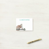 Stellen Sie Notizen mit dem gestrichenen Pferd ab (Auf Schreibtisch)