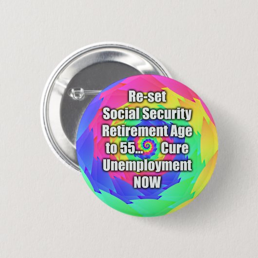 stellen Sie Pensionsalter bis 55 zurück. Button (Vorne & Hinten)