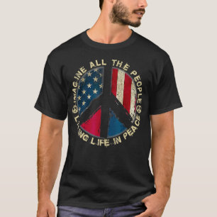 Stellen Sie sich alle Menschen vor, die in Frieden T-Shirt