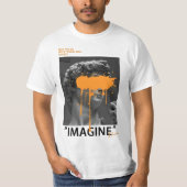 STELLEN SIE SICH David Sculpture mit orangefarbene T-Shirt (Vorderseite)