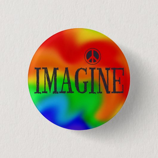 Stellen Sie sich die Taste Peace Rainbow Krawatte- Button (Vorderseite)
