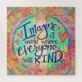 Stellen Sie sich ein Zeichen der Weltfreundlichkei Puzzle (Vertikal)