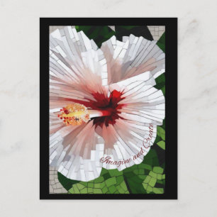 Stellen Sie sich eine Mosaik-Blumen-Postkarte vor  Postkarte