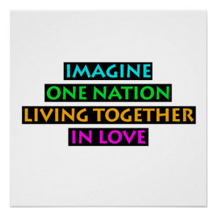 Stellen Sie sich eine Nation vor, die in der Liebe Poster