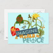 Stellen Sie sich eine Welt des Friedens vor Postkarte (Vorne/Hinten)