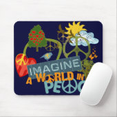 Stellen Sie sich eine Welt im Frieden vor Mousepad (Mit Mouse)