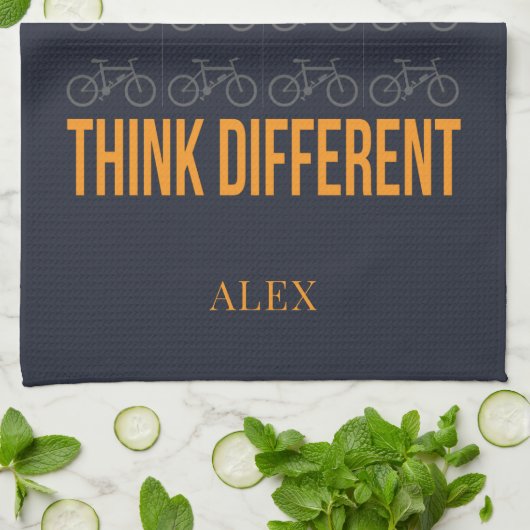 Stellen Sie sich einen anderen Fahrradfahrer Perso Geschirrtuch (Gefaltet)