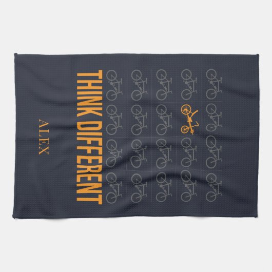 Stellen Sie sich einen anderen Fahrradfahrer Perso Geschirrtuch (Horizontal)