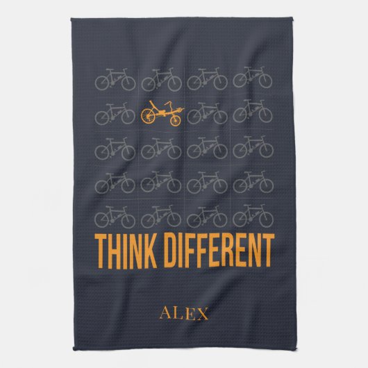 Stellen Sie sich einen anderen Fahrradfahrer Perso Geschirrtuch (Vertikal)