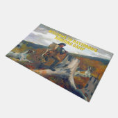 Stellen Sie sich einen Jäger mit Hirsch- und Hunde Fußmatte (Schrägansicht)