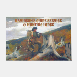 Stellen Sie sich einen Jäger mit Hirsch- und Hunde Fußmatte