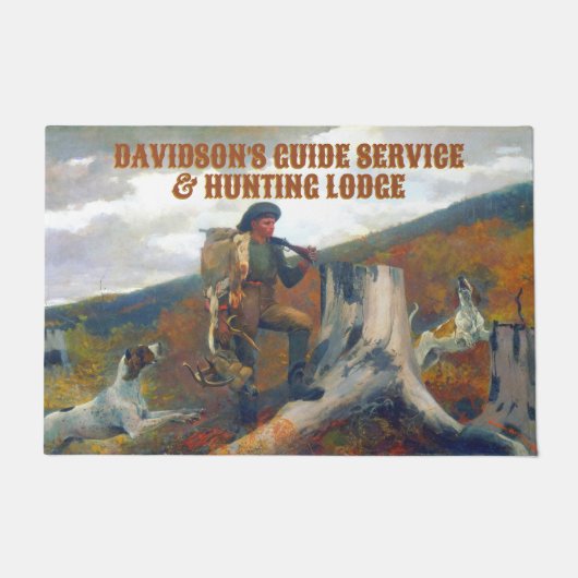 Stellen Sie sich einen Jäger mit Hirsch- und Hunde Fußmatte (Vorderseite)