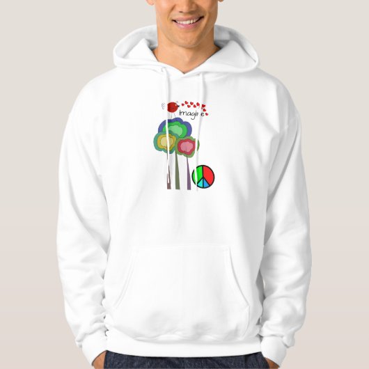 Stellen Sie sich einen Künstlerischen Friedensvoge Hoodie (Vorderseite)