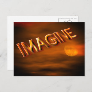 Stellen Sie sich Fantasy Sky Inspirational Postcar Postkarte