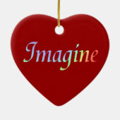 Stellen Sie sich Farbherz-Verzierung vor Keramik Ornament (Hinten)