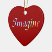 Stellen Sie sich Farbherz-Verzierung vor Keramik Ornament (Links)