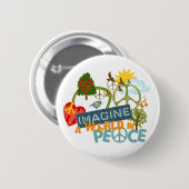 Stellen Sie sich FriedensAbtract Kunst vor Button (Vorne & Hinten)