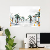 Stellen Sie sich friedliche, himmlische Orte vor. Poster (Heimbüro)