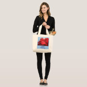 Stellen Sie sich Greatness vor! Tüte Red Fall Tree Jumbo Stoffbeutel (Vorderseite (Model))
