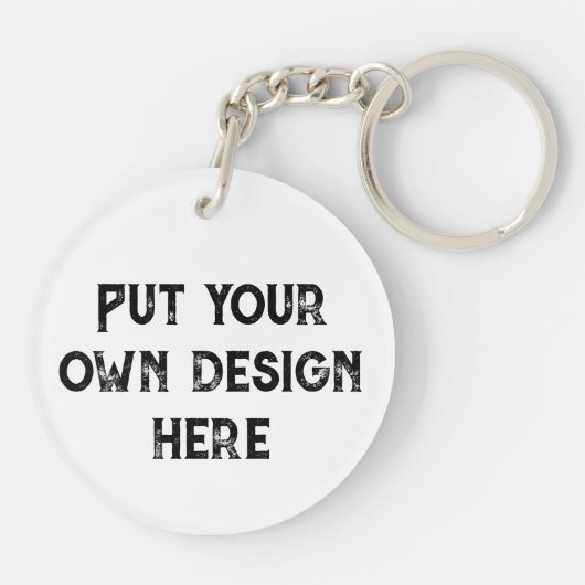 Stellen Sie sich Ihr eigenes Design vor Schlüsselanhänger (Rückseite)
