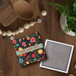 Stellen Sie sich Ihr eigenes Fun Floral Inspirivit Magnet